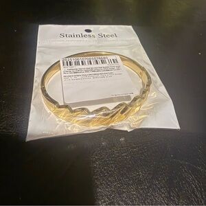 Gold Stainless Steel Bangle Bracelet
